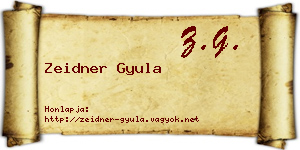 Zeidner Gyula névjegykártya